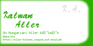 kalman aller business card